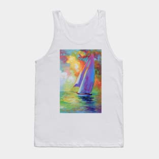 Sailboat in the sea Tank Top